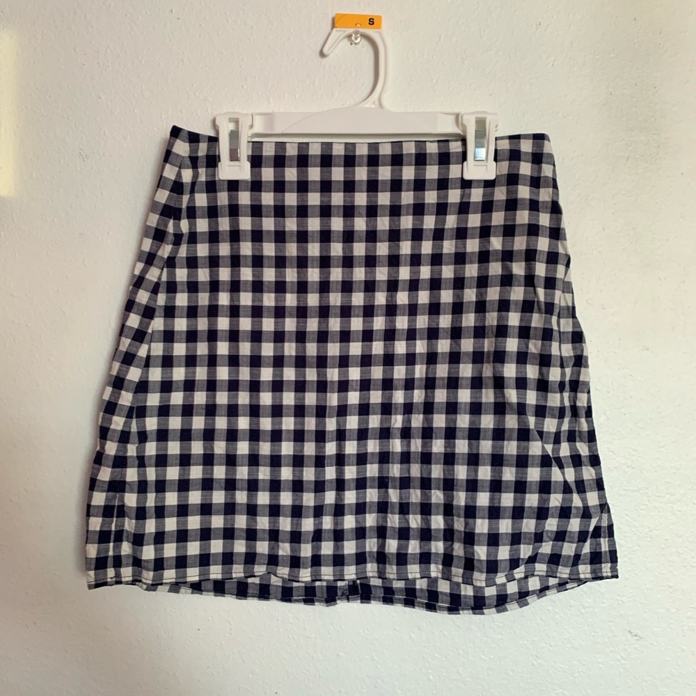 Express Blue and white gingham mini skirt size 0